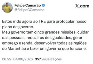 o maranhão em foco: felipe camarão protocola plano de governo fruto de diálogo com a sociedade