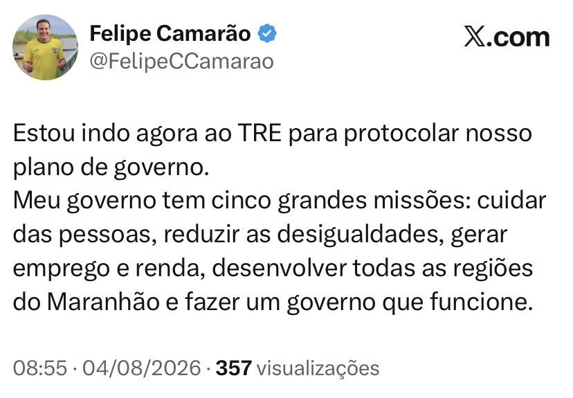 o maranhão em foco: felipe camarão protocola plano de governo fruto de diálogo com a sociedade