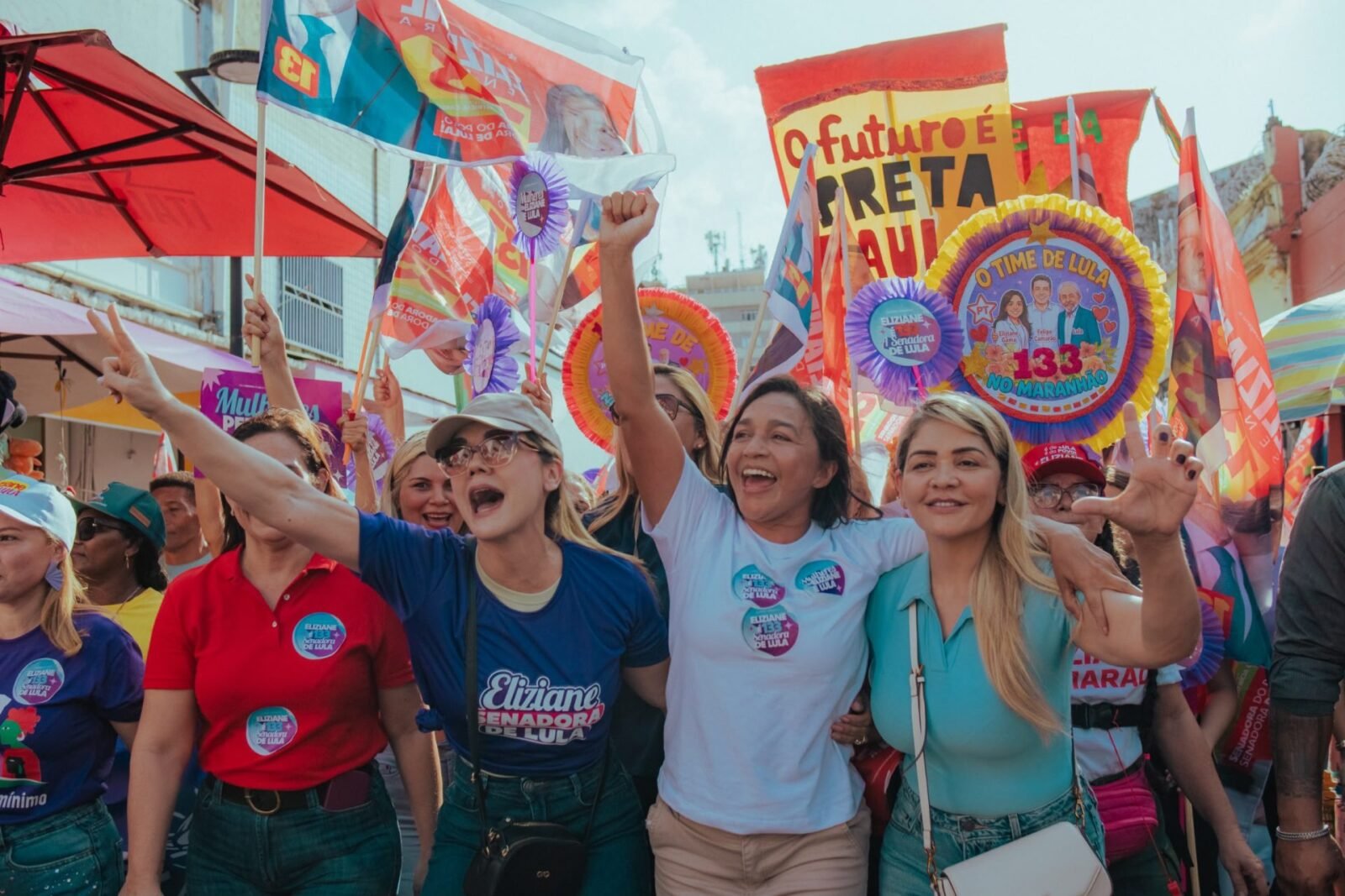 caminhada de mulheres no centro de são luís fortalece campanha de eliziane gama ao senado e destaca pautas sociais